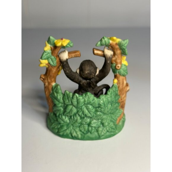 VTG 1988 Franklin Mint Safari Surprises 3.5" Chimp Porcelain Figurine Wildlife - Picture 3 of 7